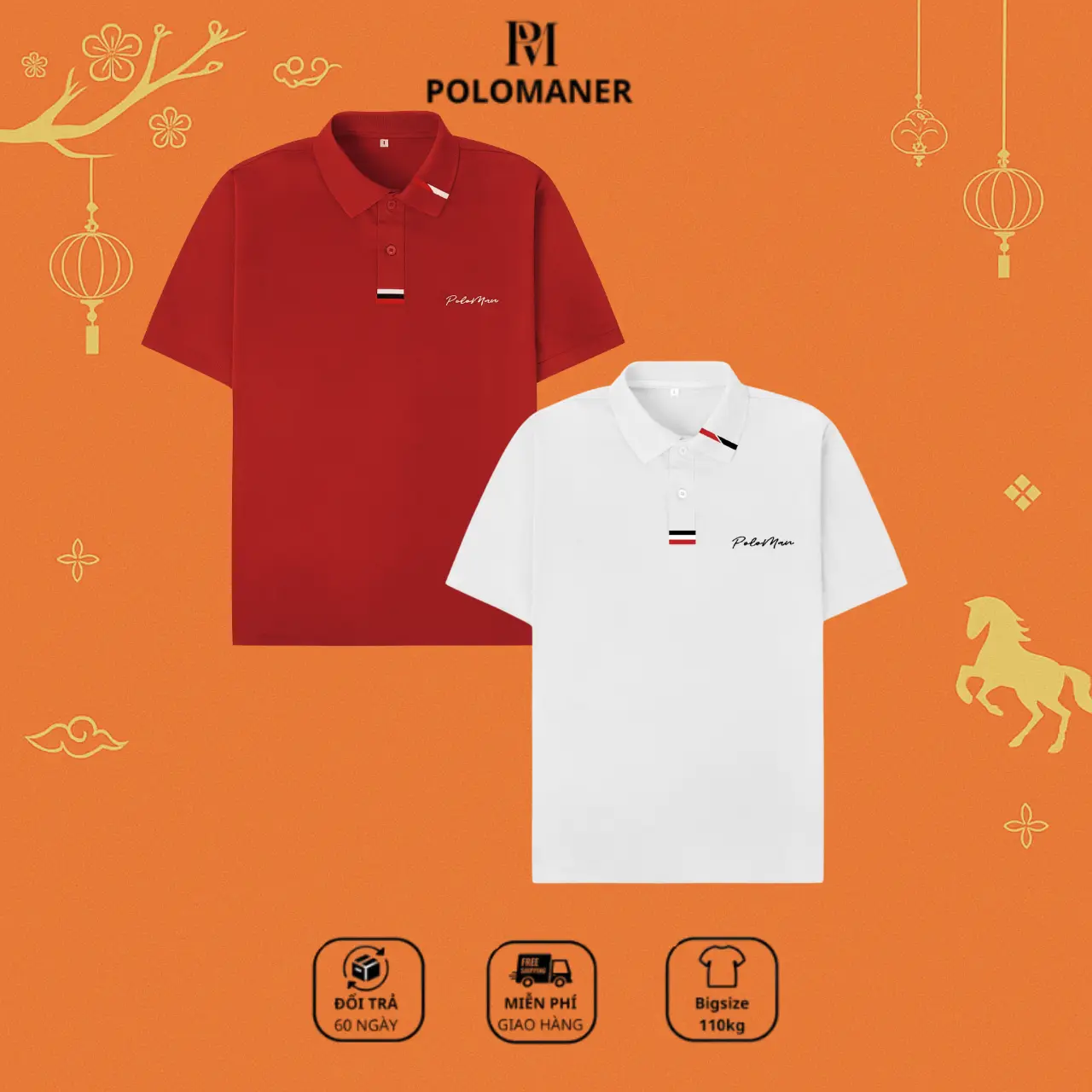 [ DEAL TẾT 2026 ] Bộ 2 áo thun polo POLOMAN 14 chất vải CVC cá sấu basic thời trang thanh lịch nam nữ có cổ unisex menswear shirt cặp nhiều màu Ngắn Tay Tay Ngắn