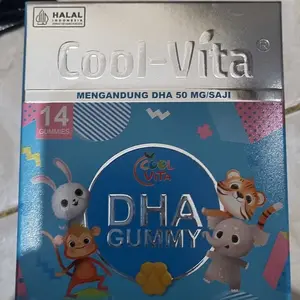 Coolvita 3 Box DHA Gummy - Suplemen Vitamin Anak dengan Minyak Alga DHA 50mg Omega 3 Alternatif Minyak Ikan untuk Kesehatan Mata dan Perkembangan Otak - Original dan BPOM