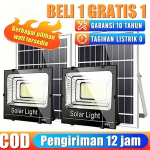 Lampu Tenaga Surya 1500W Outdoor Rumah IP67 Panel Solar LED Darurat Promo Beli 1 Gratis 1 Ready Stock Garansi 10 Tahun