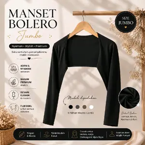 Manset Lengan Bolero Jumbo Tangan Sambung Balero Muat Sampai BB 90 kg Polos Muslim Tangan Panjang Musim dingin