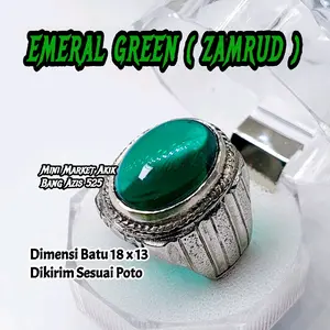 Batu cincin zambrud emerald beryl cincin pria zambrut Ring  Elegan