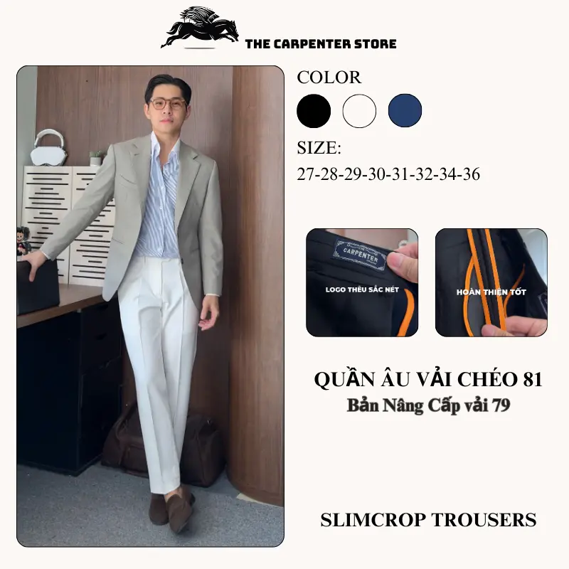 [ DEAL MỞ BÁN ] Quần âu nam Cao Cấp The Carpenter, Gấp 1 ly Chất vải chéo 81 dày dặn, co dãn, Chống nhăn Form ống Đứng trẻ trung, thanh Lịch | BigBuy360 - bigbuy360.vn