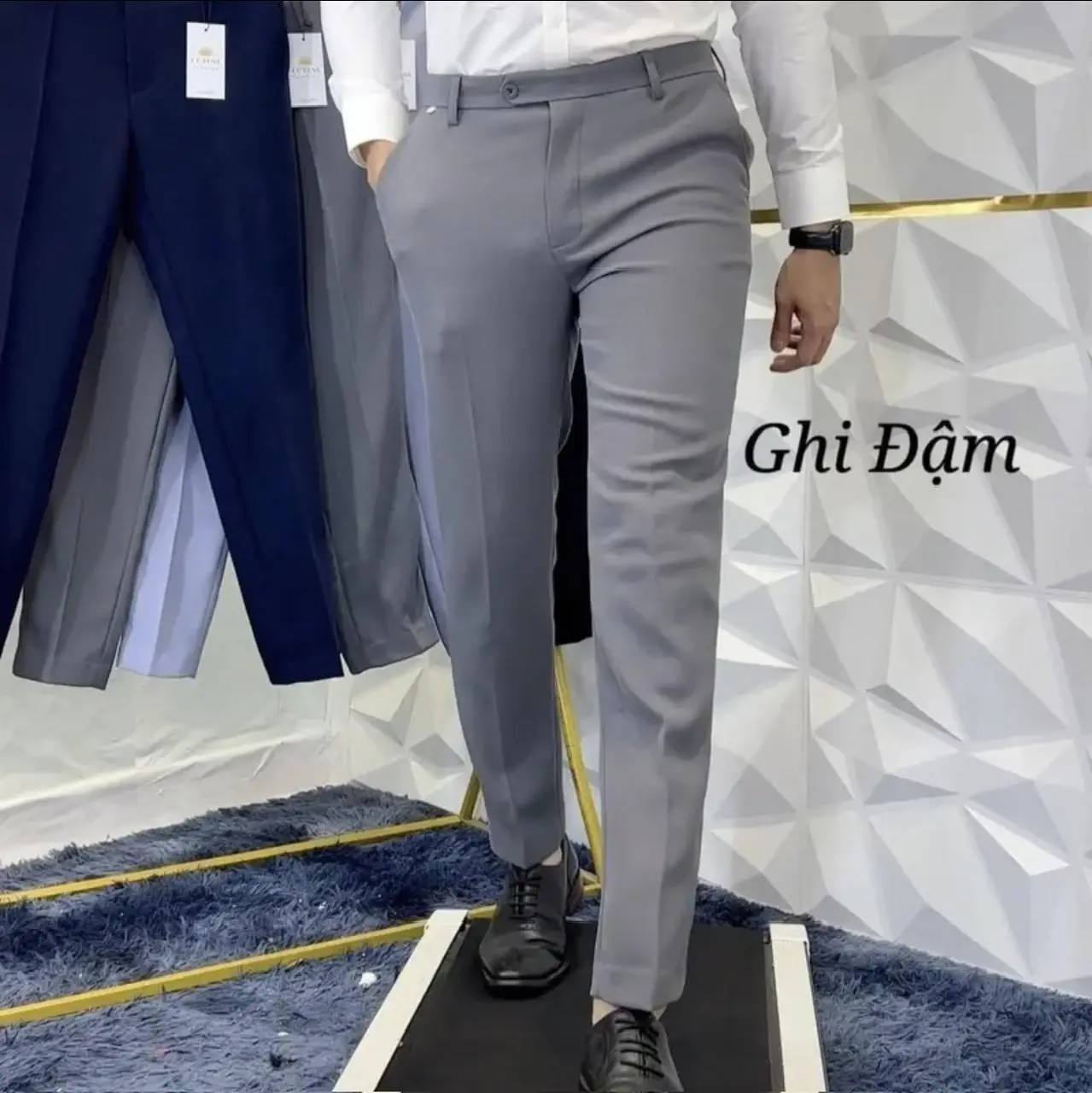 Quần Tây Nam Hàn Quốc Loại Dày Dặn Ống Côn Nhẹ Cao Cấp Chất Vải Co Giãn nhẹ Form Slim Chống Nhăn Không Bai Xù