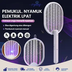 Deformasi Lipat 180° Hit Electric Nyamuk/Raket Nyamuk 4 in 1 Elektrik Charger Usb Insect Killer Raket Nyamuk Standing