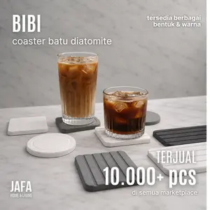 [JAFA] BIBI Tatakan Gelas Diatomite Pastel Estetik Coaster Square Round Rectangle