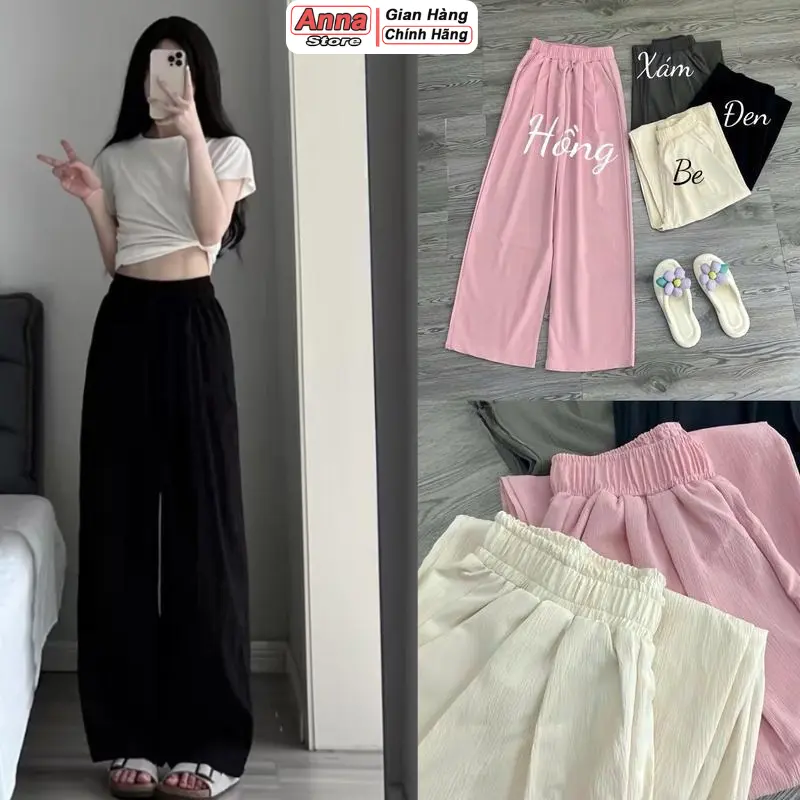 [COMBO 2 QUẦN ĐŨI NHĂN] Quần Ống Rộng Nữ Vải Đũi Dáng Suông Unisex Cạp cao 4 Màu Wonmen Pants