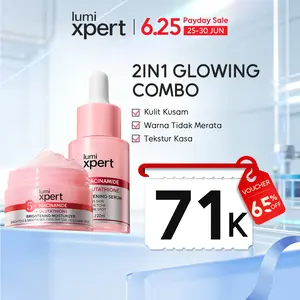LUMIXPERT | 2IN1 Glowing Combo | Brightening Serum + Moisturizer | Niacinamide | Cerahkan Kulit Kusam | Samar Bekas Jerawat | Halus & Kenyal | All Skin Type