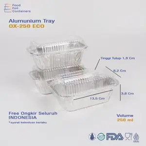 alumunium foil cup OX 250 EKONOMIS / MACARONI SCHOTEL / LASAGNA ISI 25 PCS
