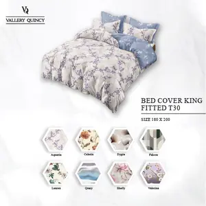 Vallery Quincy - Bed Cover King 180x200 Tinggi 30Cm Fitted "Live"