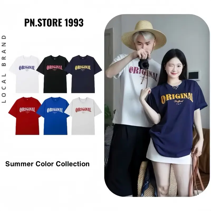 COMBO 2 Áo Thun Nam Nữ PN.STORE1993 hình in ORIGINAL cotton 250GSM, Local Brand Unisex Nam Nữ