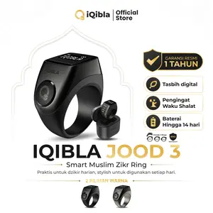 iQibla Zikr Ring Jood 3 J03 Smart Tasbih Digital Hitung Zikir Harian Muslim Modern Baterai Tahan Lama Cincin Zikir With Charging Dock 9 Channels for Tasbih Counting Garansi Resmi