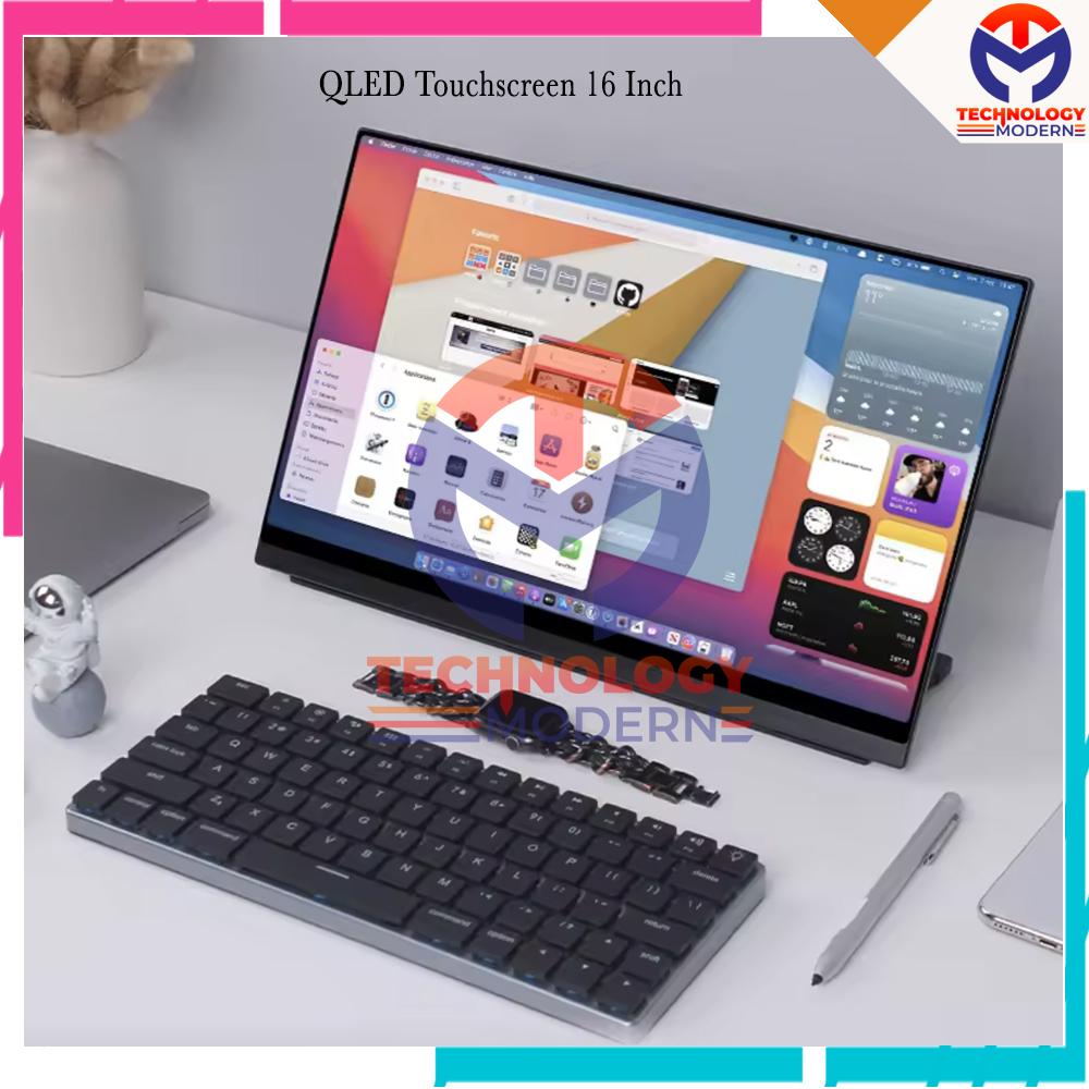 2.5K QLED Monitor Portabel Touchscreen 16 Inch with Refersh Rate 144Hz Support Windows & Mac