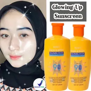 200ML Glowing Up Sunscreen Lotion Whitening Sunblock Cream SPF90+ PA+++ Wajah Dan Badan Sunscreen Sun