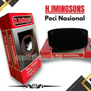 Peci Songkok Nasional H.IMING SONS AC Kopiah Hitam Polos Peci Pria Dewasa dan Anak