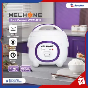 Welhome Rice Cooker Mini 3 In 1 WRC-1211 Magic Com 1.2 Liter 300W Multifungsi Hemat Energi dengan Inner Pot Anti Lengket