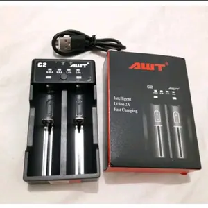 Ready Stock Charger AWT C2 2A USB battery 18650 Charger