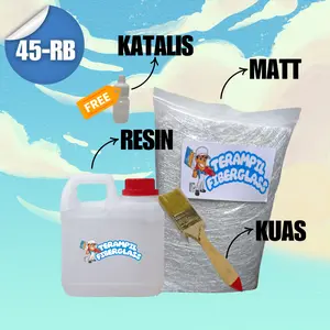 Resin Merah 500 Gram, Lengkap Dengan Matt, Kuas dan Gratis Katalis