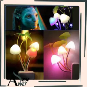 AVVET-(COD)Lampu Tidur Jamur Avatar Sensor Mushroom Lamp LED Night Lampu Hias Kamar Colokan Dinding Warna Unik