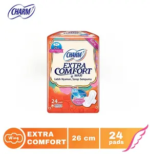 Charm Pembalut Extra Comfort Maxi 26cm Wing 24+2 pads