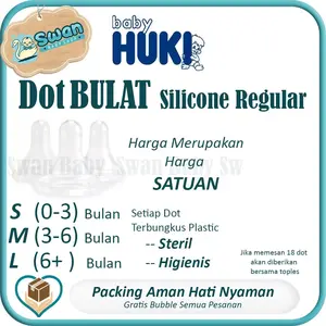 Huki Nipple Dot Silicone Reguler / Dot Nipple Silikon Huki Reguler (Satuan) Bayi
