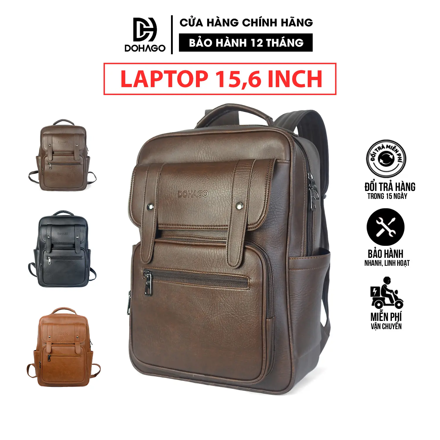 Balo Da DOHAGO BNA01 Balo Đựng Laptop Đa Năng Bag
