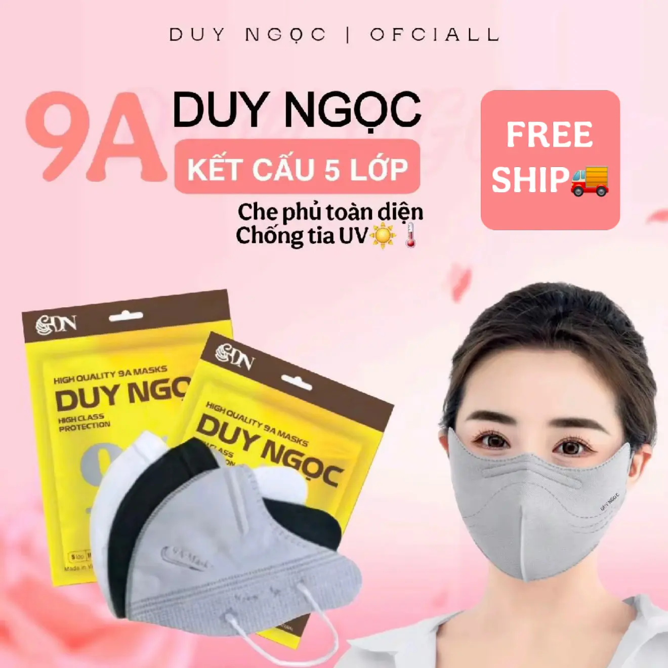 [ Giá Tốt ] - COMBO Khẩu Trang 9A Duy Ngọc, 5 lớp kháng khuẩn, chống nắng toàn diện, độ che phủ rộng ôm trọn khuôn mặt - Phụ Kiện  Accessories