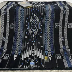 Sarung Lamiri asli Tipe TKB kembang briliat Muslim Dewasa Nyaman Lembut - Hitam, Pria, Bali