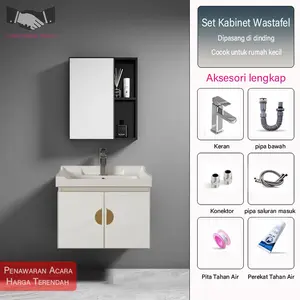 wastafel kamar mandi（50cm）wastafel kamar mandi set kabinet wastafel dinding wastafel cuci tangan estetik wastafel kecil rak kamar mandi cermin dinding set wastafel