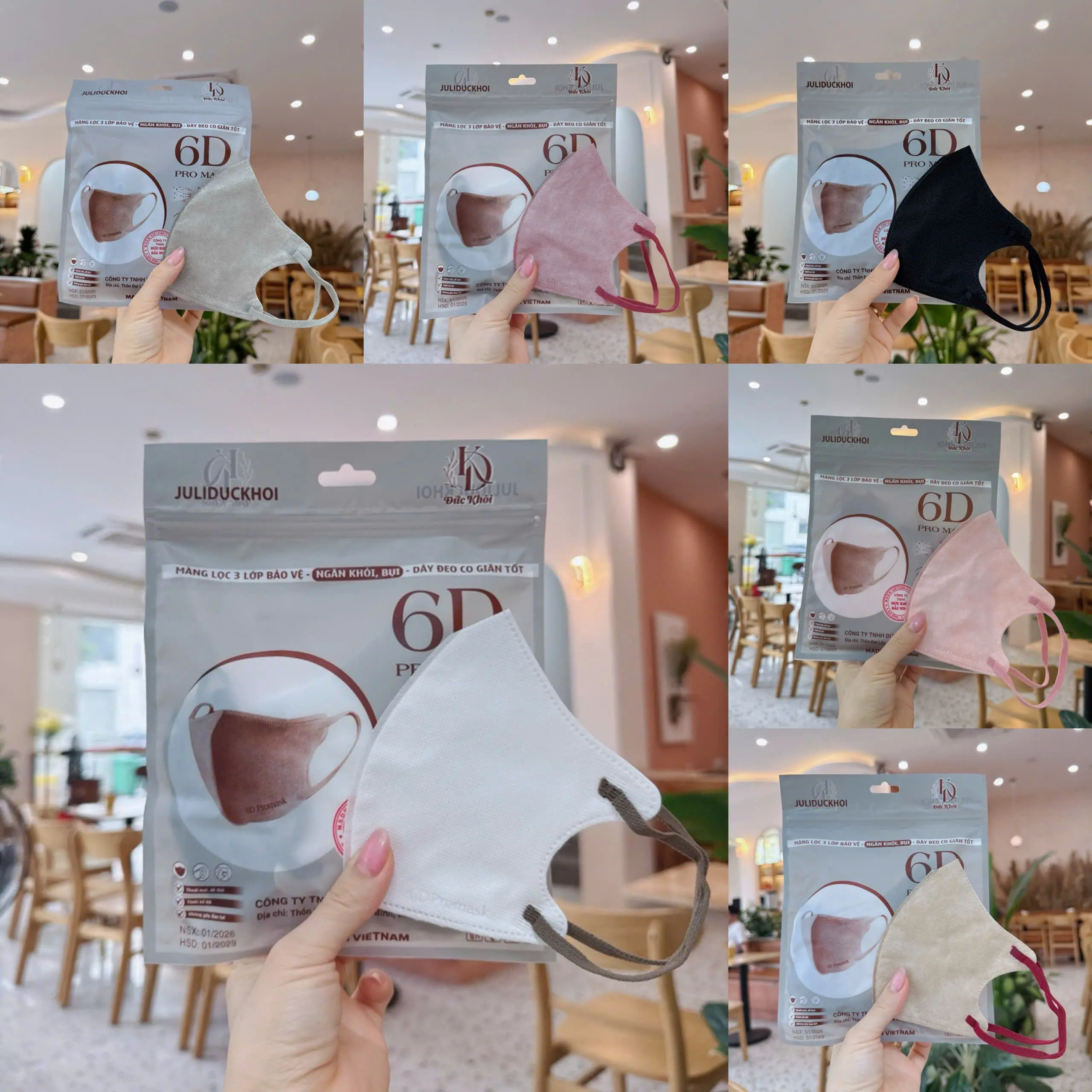 [Mua 100c Tặng 20 chiếc] Khẩu Trang 6D JULIDUCKHOI Mẫu Mới Thời Trang Sang, Xịn, Mịn Nhiều Màu Trendy