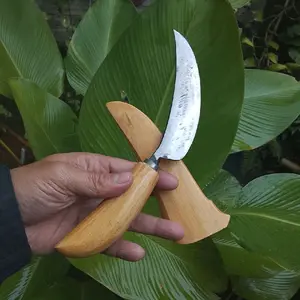 Pisau Dapur Baja Serut Ukir 6 inch dengan Pegangan Kayu Natural untuk Keperluan Memasak Anda Kitchenware