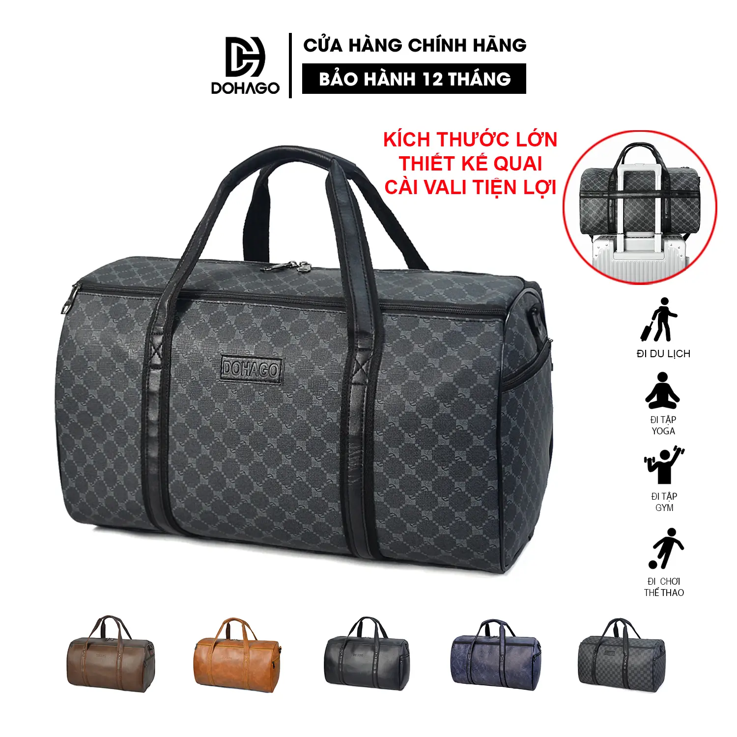 Túi Xách Du Lịch Da DOHAGO Thời Trang Đa Năng - TDL03