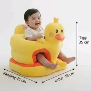 Sofa bayi belajar duduk karakter bebek kuning ukuran super jumbo tingkat dua nyaman aman dan empuk