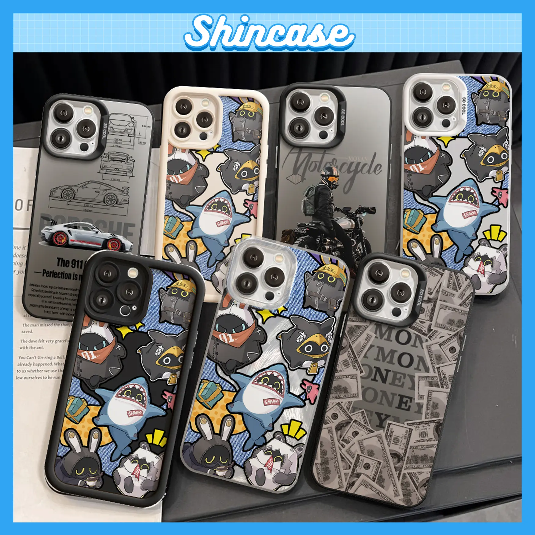 Ốp Lưng iPhone Shark IMD Cứng Nhám, Chống Sốc, Bảo Vệ Camera - iP 6/7/8/Plus/X/XS/XR/11/12/13/14/15/16/17/Pro/Max