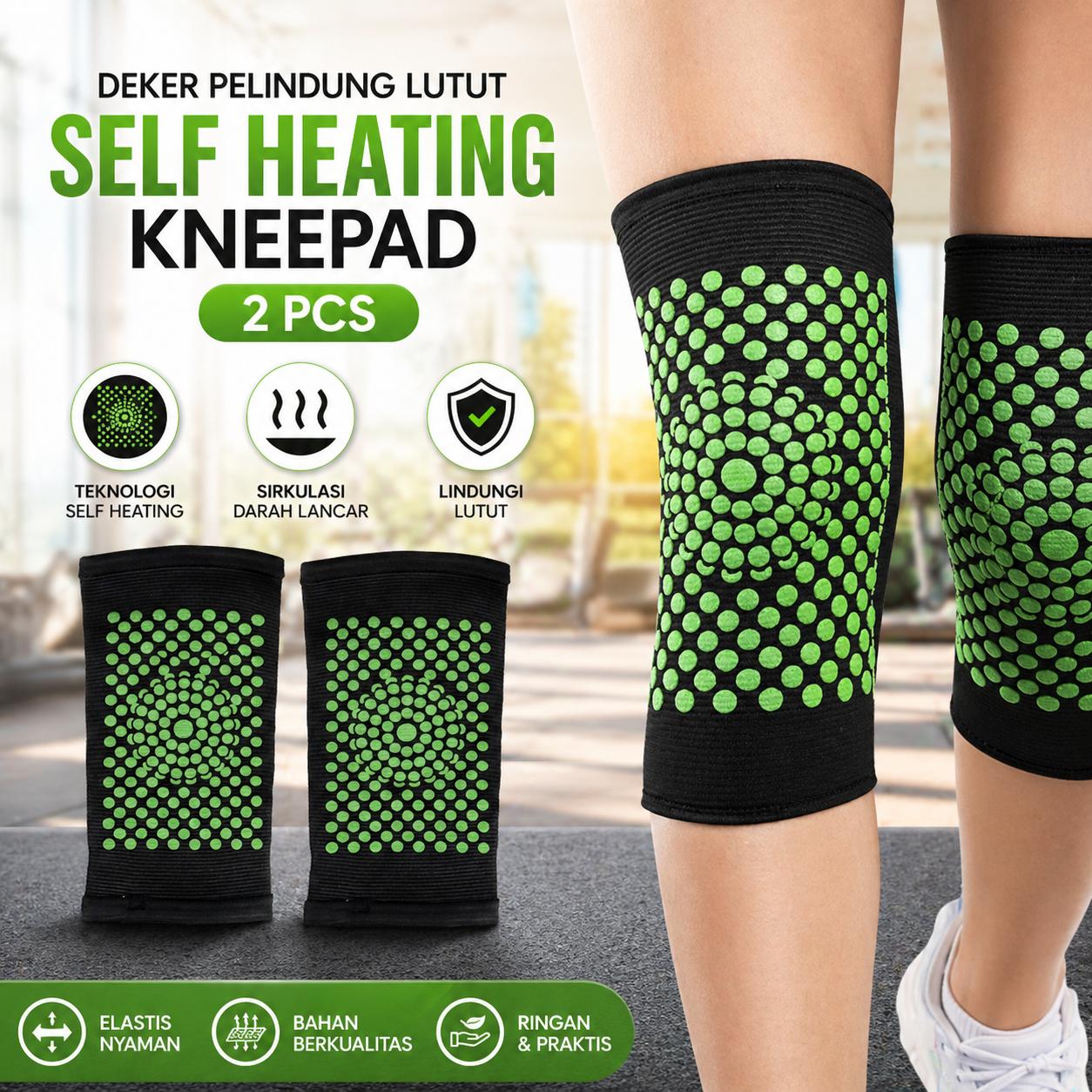 PLS Deker Pelindung Lutut Self Heating Kneepad Gym Fitness 2 PCS