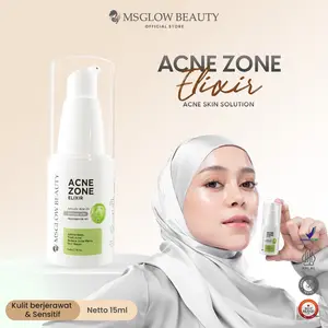 MS GLOW - ACNE ZONE ELIXIR 15 ML SOLUSI JERAWAT DAN BEKAS JERAWAT PIE PIH