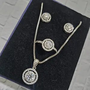 Kalung Anting Gelang Cincin Mata Zircon Replika Berlian