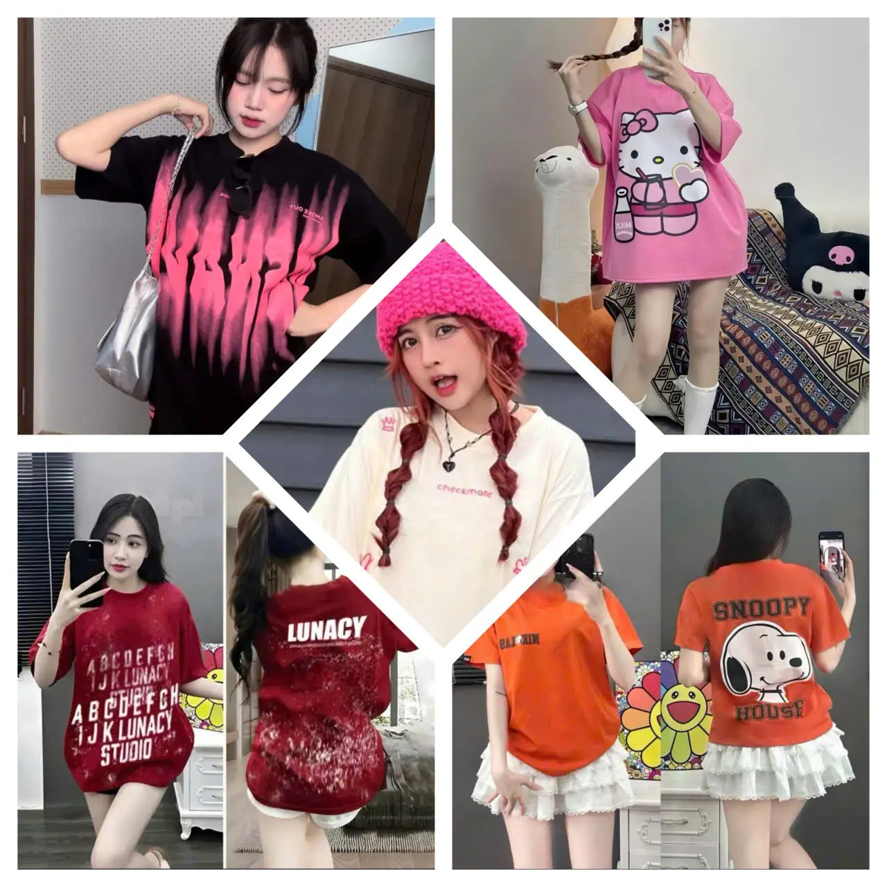 [MUA ÁO CÓ QUÀ] Áo Thun Nam Nữ NHIỀU MẪU 01, Áo Phông Unisex From Rộng Top Cổ Tròn Women
