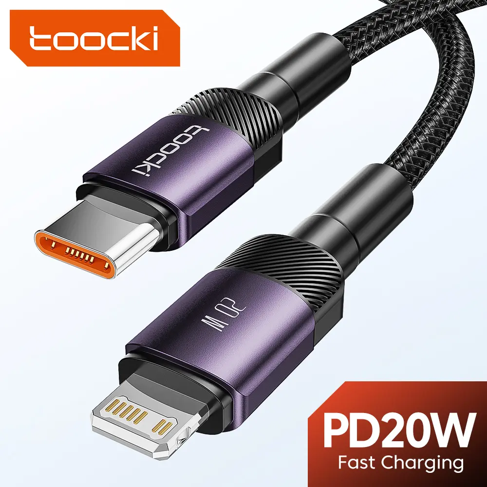 Cáp sạc nhanh Type C sang IOS PD20W, cáp sạc dữ liệu nhanh 2.4A, toocki, dành cho iPhone 14-11 / XS Max / XS / XR / X