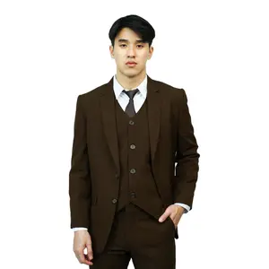 Mubeng - Elegant Jas Slimfit Dark Coffee (Free Cover Jas).