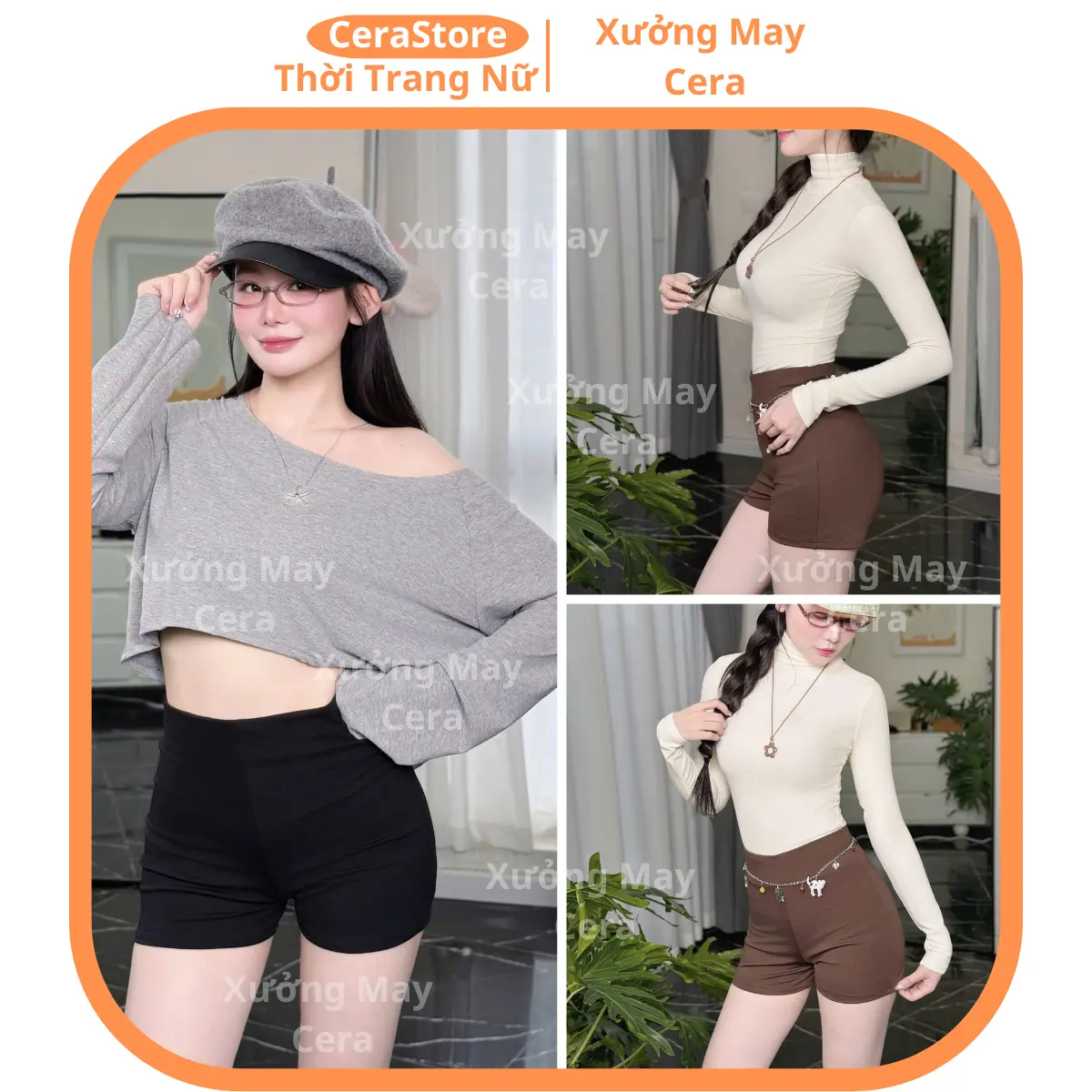 Quần Short Nữ Idol Hách Dáng, Quần Đùi Nữ Hách Chân Tôn Dáng Chất Umi Hàn Khóa Sau - Cera Store Women