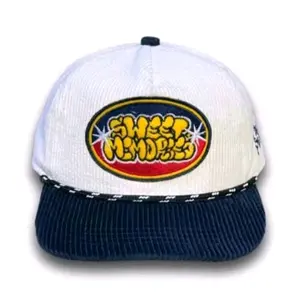 NEW DISKON 50% ROPE HAT CORDUROY SKENA SWEET MEMORIES WHIT NAVY