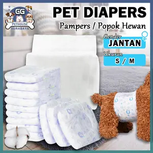 OPTIMA DIAPERS Pampers Pet Disposable Diapers Cat Dog MALE Popok Pipis Hewan Anjing Kucing JANTAN isi 12 pcs