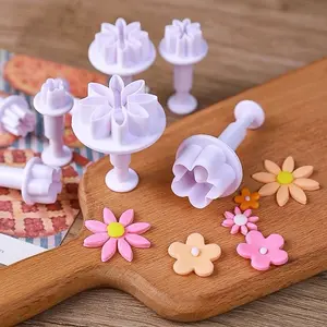 Plunger bunga dan daun hiasan cake cetakan fondant Alat Coklat Plastik Kue Set Kitchenware