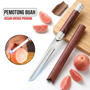 Pisau Kupas Buah Sayur Pisau Dapur Serbaguna Kitchen Knife Stainless Steel Handle Kayu Unik GX-16