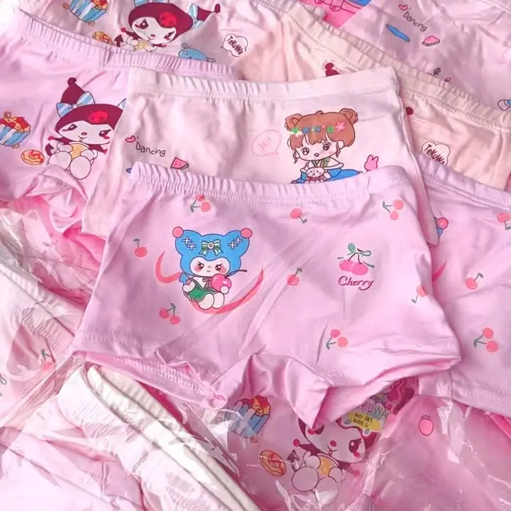 Set 5-10 quần chip đùi bé gái, vải thun mềm co dãn,đáy quần 1 lớp đóng gói nhiều mẫu cùng 1 size 4 màu từ 10-30kg