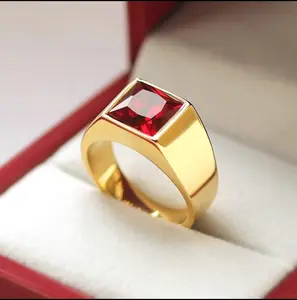 Cincin titanium ruby merah delima super keren terbaru