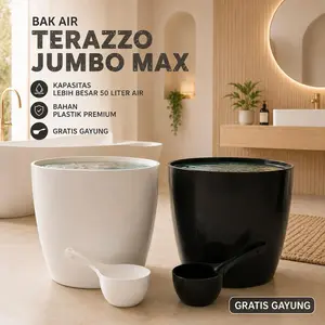 Bak Mandi Estetik Terazzo Lovenia 60 Jumbo Max Polos Dengan Roda Bak Air Modern Gratis Gayung