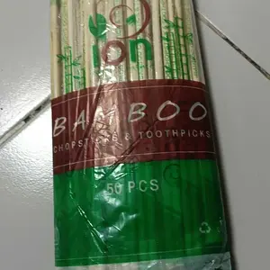 Sumpit Makan Bambu + Tusuk Gigi isi 50 Pasang / Sumpit Bambu+Tusuk Gigi Sekali Pakai Kuat BAMBO Ion