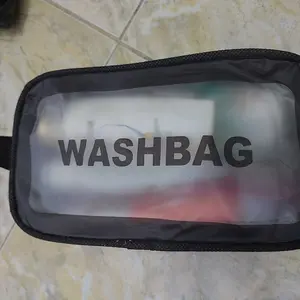 Wahsbag Tas Kosmetik WASHBAG Toiletry- Pouch Make-Up Travel Transparan Waterproof Tas Sabun Peralatan Mandi Travel dengan Desain Transparan dan Tahan Air