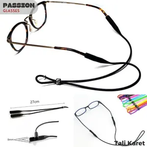 Tali Kacamata Olahraga Pria Wanita Silikon Fleksible Kalung Strap Penahan Kacamata Sport Kacamata Anti Jatuh Passion Eyewear Glasses